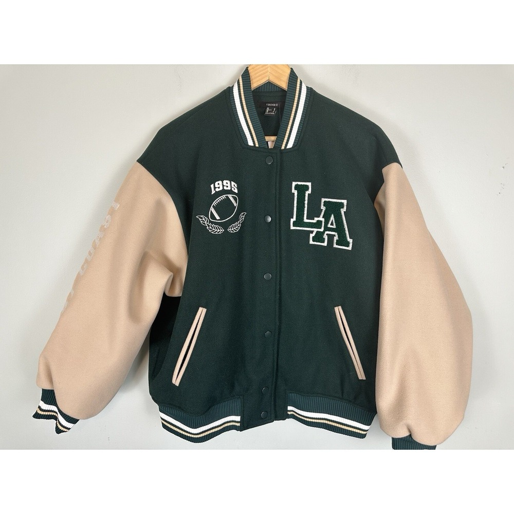 Forever 21 Green Letterman Jacket Women's Size Medium NWT